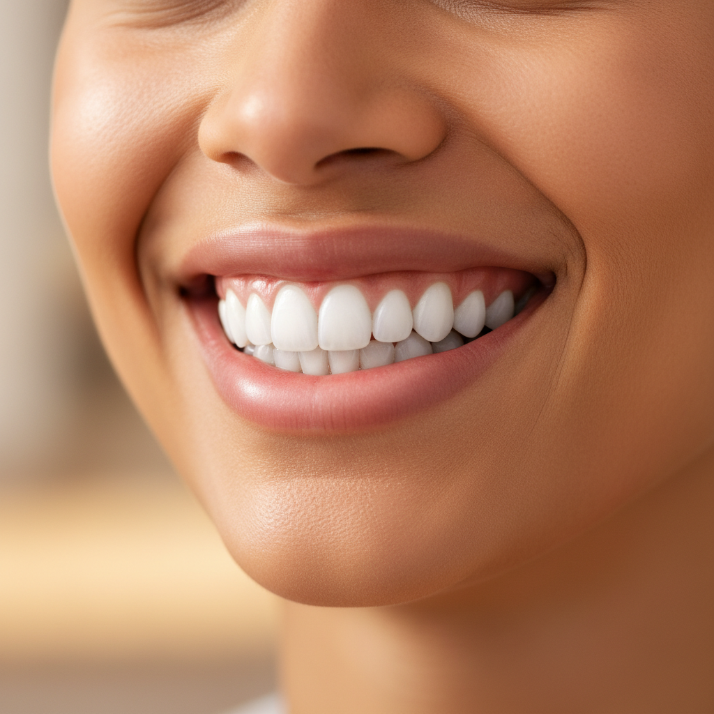 Vibrant confident smile with bright teeth